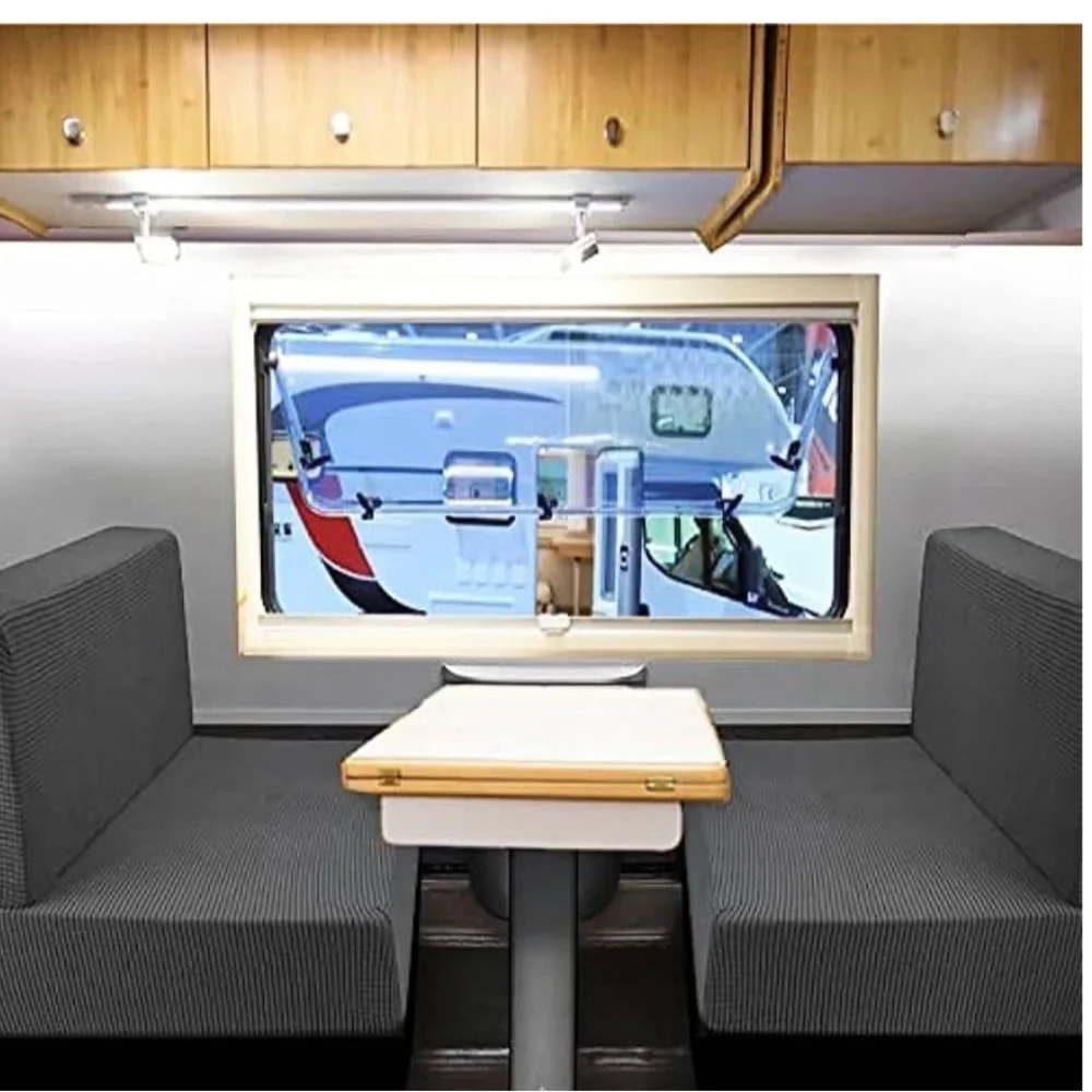 RV Stretch Dinette Booth Cushion Covers 4 Piece Dark Gray
